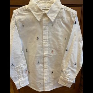 NWT Janie and Jack boys sailboat poplin button down - size 5